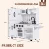 imageINFANS Play Kitchen for Kids Wooden Kids Play Kitchen Playset with Realistic Light ampamp Sounds Pots Pan Microwave Sink Children Pretend Cooking Toy Set Gift for Toddler Boys Girls Ages 3White