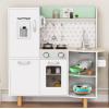 imageINFANS Play Kitchen for Kids Wooden Kids Play Kitchen Playset with Realistic Light ampamp Sounds Pots Pan Microwave Sink Children Pretend Cooking Toy Set Gift for Toddler Boys Girls Ages 3Green
