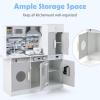 imageINFANS Play Kitchen for Kids Wooden Kids Play Kitchen Playset with Realistic Light ampamp Sounds Pots Pan Microwave Sink Children Pretend Cooking Toy Set Gift for Toddler Boys Girls Ages 3Grey