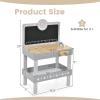 imageINFANS Tool Bench Set for Toddlers Kids Wooden Workbench with Blackboard Construction Building Tools and 62 Accessories Creative Realistic Pretend Play Workshop Gift for Boys GirlsGrey