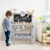 imageINFANS Tool Bench Set for Toddlers Kids Wooden Workbench with Blackboard Construction Building Tools and 62 Accessories Creative Realistic Pretend Play Workshop Gift for Boys GirlsGrey