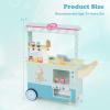 imageINFANS Wooden Grocery Store Marketplace Toy Market Stand Shop Pretend Play Set with Universal Wheel Food Scale Cash Register Beverage Rack 30 Accessories Gift for Ages 3Green
