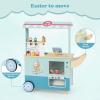 imageINFANS Wooden Grocery Store Marketplace Toy Market Stand Shop Pretend Play Set with Universal Wheel Food Scale Cash Register Beverage Rack 30 Accessories Gift for Ages 3Green