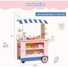 imageINFANS Wooden Grocery Store Marketplace Toy Market Stand Shop Pretend Play Set with Universal Wheel Food Scale Cash Register Beverage Rack 30 Accessories Gift for Ages 3Pink