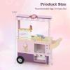 imageINFANS Wooden Grocery Store Marketplace Toy Market Stand Shop Pretend Play Set with Universal Wheel Food Scale Cash Register Beverage Rack 30 Accessories Gift for Ages 3Peach Pink