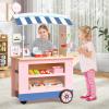 imageINFANS Wooden Grocery Store Marketplace Toy Market Stand Shop Pretend Play Set with Universal Wheel Food Scale Cash Register Beverage Rack 30 Accessories Gift for Ages 3Pink