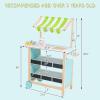 imageINFANS Wooden Grocery Store Marketplace Toy Supermarket Pretend Play Extra Storage 6 Ice Creams Scales Bells Chalkboards Fun Indoor Farmers Market Stand Set Gift for Ages 3