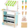 imageINFANS Wooden Grocery Store Marketplace Toy Supermarket Pretend Play Extra Storage 6 Ice Creams Scales Bells Chalkboards Fun Indoor Farmers Market Stand Set Gift for Ages 3