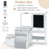 imageINFANS 3 in 1 Kids Art Table and Chair Set Toddler Craft and Play Wood Activity Desk with DoubleSided Easel Blackboard Whiteboard Paper Roll for Writing Children Furniture for Daycare NurseryGrey