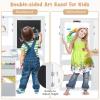 imageINFANS 3 in 1 Kids Art Table and Chair Set Toddler Craft and Play Wood Activity Desk with DoubleSided Easel Blackboard Whiteboard Paper Roll for Writing Children Furniture for Daycare NurseryGrey