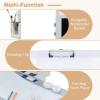 imageINFANS 3 in 1 Kids Art Table and Chair Set Toddler Craft and Play Wood Activity Desk with DoubleSided Easel Blackboard Whiteboard Paper Roll for Writing Children Furniture for Daycare NurseryGrey