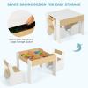 imageINFANS 3 in 1 Kids Table and Chair Set Wood Multi Activity Table with Removable Tabletop Storage Detachable Blackboard for Toddler Playing Drawing Arts Crafts3 PCS Children FurnitureWhite