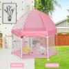 imageINFANS Baby Playpen with Removable Mesh ampamp UV Canopy 53quot Portable Playhouse with Carry Bag Dome Padded Floor Easy Folding Playard Activity Center Light PinkLight Pink