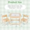 imageINFANS Kids Table and Chair Set 3 in 1 Wooden Activity Table with Removable Tabletop Blackboard and Whiteboard for Toddlers Arts Crafts Drawing Reading Playing Playroom Nursery GreyNatural
