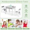 imageINFANS Kids Table and Chair Set 3 in 1 Wooden Activity Table with Removable Tabletop Blackboard and Whiteboard for Toddlers Arts Crafts Drawing Reading Playing Playroom Nursery GreyGrey