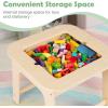 imageINFANS Kids Table and Chair Set 3 in 1 Wooden Activity Table with Removable Tabletop Blackboard and Whiteboard for Toddlers Arts Crafts Drawing Reading Playing Playroom Nursery GreyNatural