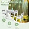 imageINFANS Kids Table and Chair Set 3 in 1 Wooden Activity Table with Removable Tabletop Blackboard and Whiteboard for Toddlers Arts Crafts Drawing Reading Playing Playroom Nursery GreyGrey