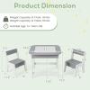imageINFANS Kids Table and Chair Set 3 in 1 Wooden Activity Table with Removable Tabletop Blackboard and Whiteboard for Toddlers Arts Crafts Drawing Reading Playing Playroom Nursery GreyGrey