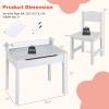 imageINFANS Kids Table and Chair Set with Paper Roll Wooden Lifttop Desk for Toddler Writing Drawing Reading Craft Art Children Furniture Activity Table Set for Nursery Daycare Playroom Grey