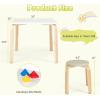 imageINFANS Kids Wooden Table and Stool Set 5Piece Activity Table with 4 Stools for Toddler Building Block Drawing Reading Art Crafts Children Natural Furniture Set for Kindergarten ClassroomMacaron