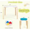 imageINFANS Kids Wooden Table and Stool Set 5Piece Activity Table with 4 Stools for Toddler Building Block Drawing Reading Art Crafts Children Natural Furniture Set for Kindergarten ClassroomColourful
