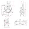 imageINFANS High Chair with OneHand Removable Tray 4 Lockable Wheels ampamp Large Storage Basket  MultiAdjustable Height Recline ampamp Footrest Removable Cushion Foldable for Baby Infantampamp ToddlerLight Pink
