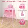 imageINFANS 4 in 1 Baby High Chair Convertible Highchair for Babies and Toddlers Infant Feeding Highchairs with Removable Tray Adjustable Footrest Compact Lightweight Highchair for 636 Months PinkPink