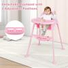 imageINFANS 4 in 1 Baby High Chair Convertible Highchair for Babies and Toddlers Infant Feeding Highchairs with Removable Tray Adjustable Footrest Compact Lightweight Highchair for 636 Months PinkPink
