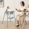 imageINFANS 4 in 1 Baby High Chair Convertible Highchair for Babies and Toddlers Infant Feeding Highchairs with Removable Tray Adjustable Footrest Compact Lightweight Highchair for 636 Months PinkGrey