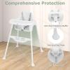 imageINFANS 4 in 1 Baby High Chair Convertible Highchair for Babies and Toddlers Infant Feeding Highchairs with Removable Tray Adjustable Footrest Compact Lightweight Highchair for 636 Months PinkSnow White