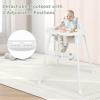 imageINFANS 4 in 1 Baby High Chair Convertible Highchair for Babies and Toddlers Infant Feeding Highchairs with Removable Tray Adjustable Footrest Compact Lightweight Highchair for 636 Months PinkSnow White