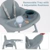 imageINFANS 4 in 1 Baby High Chair Convertible Highchair for Babies and Toddlers Infant Feeding Highchairs with Removable Tray Adjustable Footrest Compact Lightweight Highchair for 636 Months PinkGrey