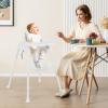 imageINFANS 4 in 1 Baby High Chair Convertible Highchair for Babies and Toddlers Infant Feeding Highchairs with Removable Tray Adjustable Footrest Compact Lightweight Highchair for 636 Months PinkSnow White