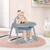 imageINFANS 4 in 1 Baby High Chair Convertible Highchair for Babies and Toddlers Infant Feeding Highchairs with Removable Tray Adjustable Footrest Compact Lightweight Highchair for 636 Months PinkGrey