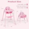 imageINFANS 4 in 1 Baby High Chair Convertible Highchair for Babies and Toddlers Infant Feeding Highchairs with Removable Tray Adjustable Footrest Compact Lightweight Highchair for 636 Months PinkPink