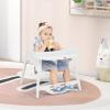 imageINFANS 4 in 1 Baby High Chair Convertible Highchair for Babies and Toddlers Infant Feeding Highchairs with Removable Tray Adjustable Footrest Compact Lightweight Highchair for 636 Months PinkSnow White