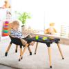 imageINFANS Baby High Chair 5in1 Convertible Wooden Highchair for Babies and Toddlers Table and Chair Set Building Block Table and Stool with 5 Point Harness Detachable Tray BrownBrown