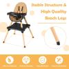 imageINFANS Baby High Chair 5in1 Convertible Wooden Highchair for Babies and Toddlers Table and Chair Set Building Block Table and Stool with 5 Point Harness Detachable Tray BrownBrown