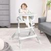 imageINFANS Baby High Chair Modern Convertible Design Highchair with Aluminum Construction 5 Different Heights Removable Tray Detachable PU Leather Cushion Dinning Seat for Infant and Toddlers