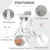 imageINFANS Baby High Chair Modern Convertible Design Highchair with Aluminum Construction 5 Different Heights Removable Tray Detachable PU Leather Cushion Dinning Seat for Infant and Toddlers