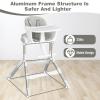 imageINFANS Baby High Chair Modern Convertible Design Highchair with Aluminum Construction 5 Different Heights Removable Tray Detachable PU Leather Cushion Dinning Seat for Infant and Toddlers
