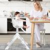imageINFANS Baby High Chair Modern Convertible Design Highchair with Aluminum Construction 5 Different Heights Removable Tray Detachable PU Leather Cushion Dinning Seat for Infant and Toddlers