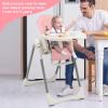 imageINFANS High Chair for Babies and Toddlers Foldable Highchair with 7 Different Heights 4 Reclining Backrest Seat 3 Setting Footrest Removable Tray Builtin Rear Wheels with Locks Pink