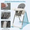 imageINFANS High Chair for Babies and Toddlers Foldable Highchair with 7 Different Heights 4 Reclining Backrest Seat 3 Setting Footrest Removable Tray Builtin Rear Wheels with Locks Grey