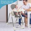 imageINFANS High Chair for Babies and Toddlers Foldable Highchair with 7 Different Heights 4 Reclining Backrest Seat 3 Setting Footrest Removable Tray Builtin Rear Wheels with Locks Grey