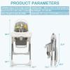 imageINFANS High Chair for Babies and Toddlers Foldable Highchair with 7 Different Heights 4 Reclining Backrest Seat 3 Setting Footrest Removable Tray Builtin Rear Wheels with Locks Grey