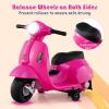 imageLicensed Vespa Kids Motorcycle by INFANS 6V Battery Powered Motorbike for Toddlers with Training Wheels Horn LED Lights Electric Ride on Toys for Boys Girls Aged 1836 Months WhitePink