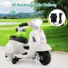 imageLicensed Vespa Kids Motorcycle by INFANS 6V Battery Powered Motorbike for Toddlers with Training Wheels Horn LED Lights Electric Ride on Toys for Boys Girls Aged 1836 Months WhiteWhite