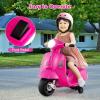 imageLicensed Vespa Kids Motorcycle by INFANS 6V Battery Powered Motorbike for Toddlers with Training Wheels Horn LED Lights Electric Ride on Toys for Boys Girls Aged 1836 Months WhitePink