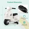 imageLicensed Vespa Kids Motorcycle by INFANS 6V Battery Powered Motorbike for Toddlers with Training Wheels Horn LED Lights Electric Ride on Toys for Boys Girls Aged 1836 Months WhiteWhite